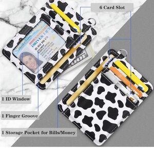Cow Print Card Holder with Wrist Strap